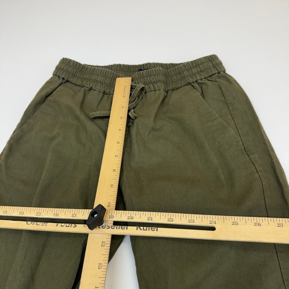 J Crew Pants Womens 00 Green Linen Cotton Joggers Gorpcore Utility - Picture 9 of 10